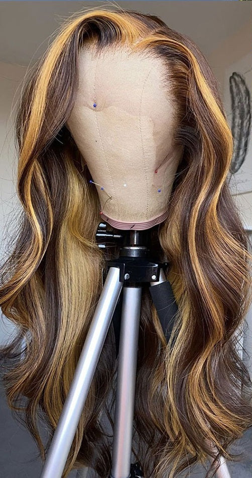 Highlight Wig Human Hair Ombre Lace Front